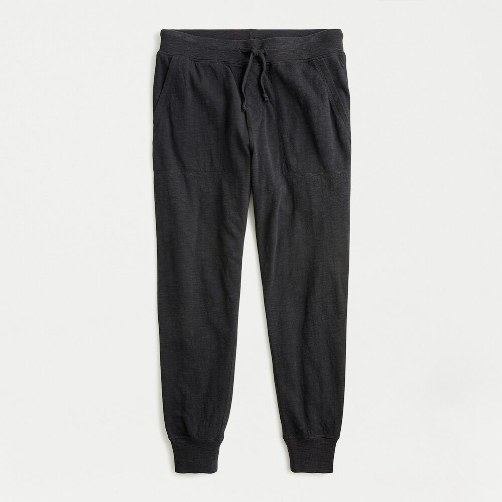 J. Crew Men's Black Duo Knit Slub Cotton Lounge Comfort Pajama Jogger Pants S